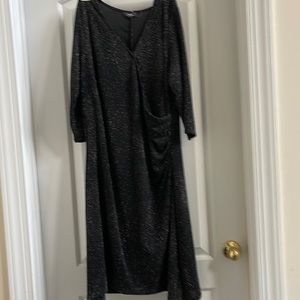 Black silver evening dress
